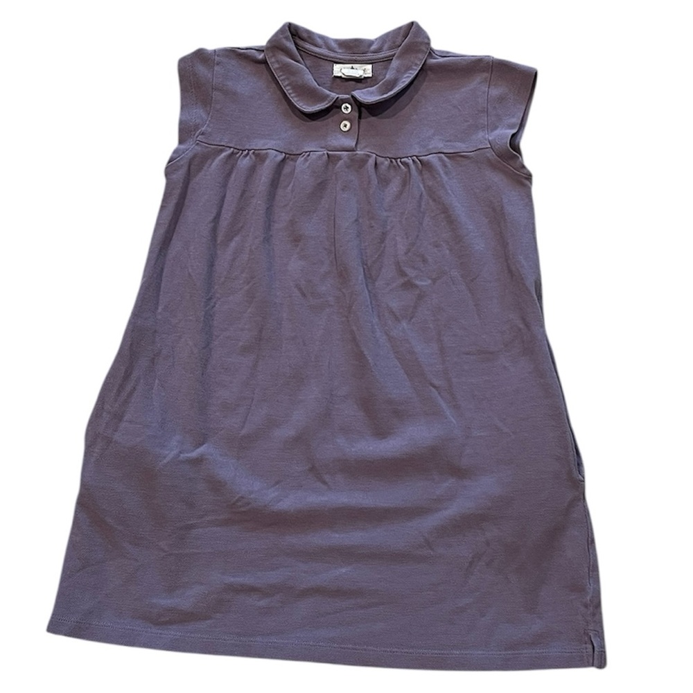 Girls' Lavender Polo-Style Dress with Peter Pan Collar